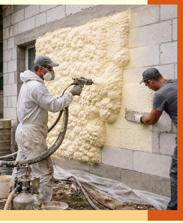 Утепление дома из газобетона ППУ в Королев от 4991 руб./м² под ключ | ТепломастерКор