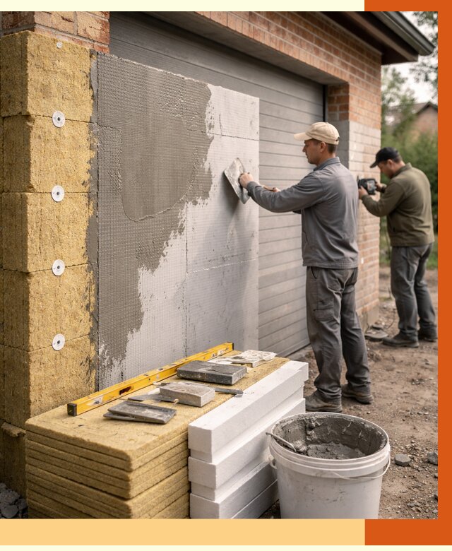 Утепление гаража снаружи в Королев от 4367 руб. за м2 — наружное утепление под ключ | ТепломастерКор