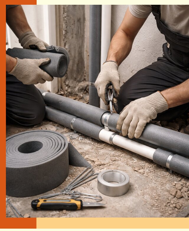 Утепление труб водоснабжения в Королев — монтаж и защита сети