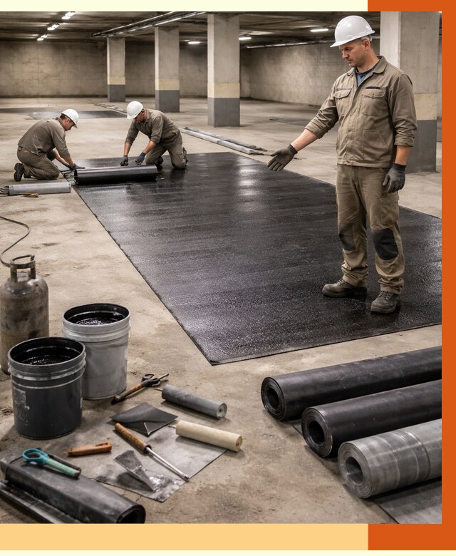 Гидроизоляция паркинга в Королев от 1248 руб/м² — профессиональная защита | ТепломастерКор